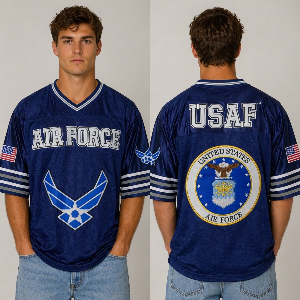 NWT USAF Football Jersey Mens 2XL‎ Navy Blue United States Air Force Military